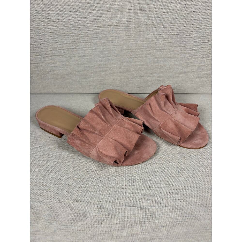 Able Womens Villanueva Ruffle‎ Slide pink Suede Size 8 Slip On Sandals - Picture 7 of 9